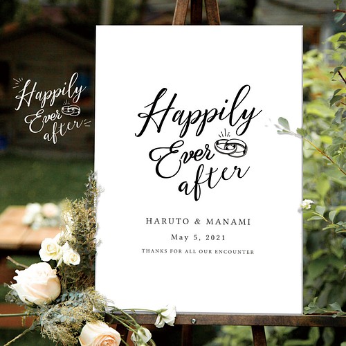 Happily Ever After 海外風ウェルカムボード 結婚式 ウェルカムボード Marrow 通販 Creema クリーマ ハンドメイド 手作り クラフト作品の販売サイト