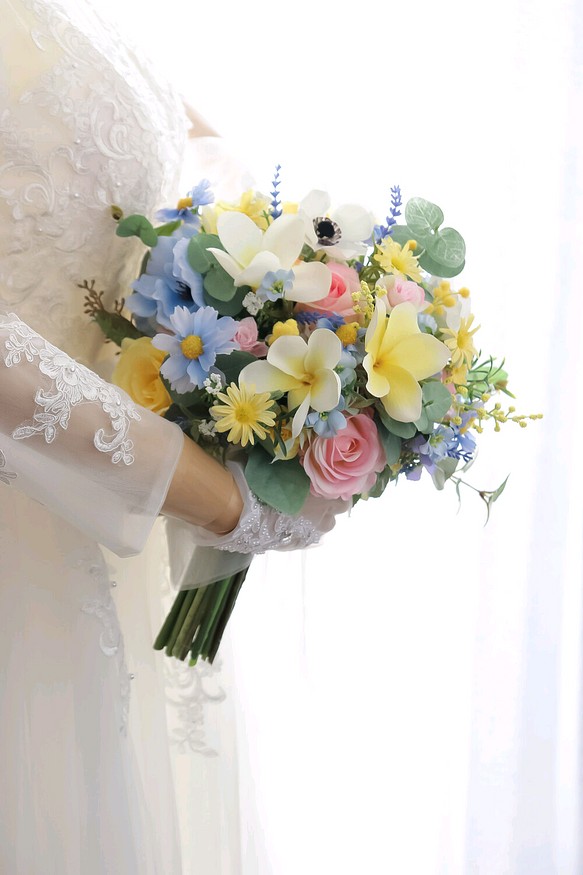 NO.WLB543アネモネのウェディングブーケ造花ブライダルブーケ結婚式