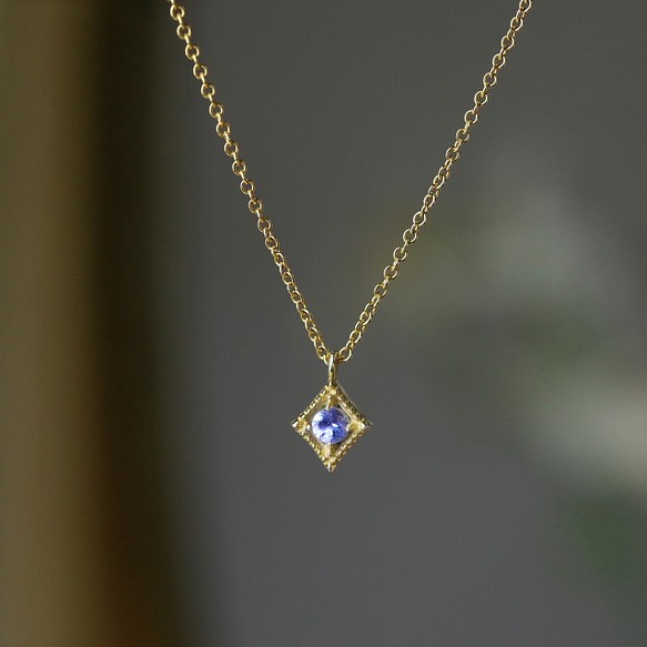 （展覽）14kgf鏈/ 9月生日石◇藍寶石鑽石項鍊&lt;LN004sa&gt; 第1張的照片