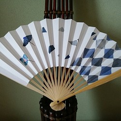 【京都の着物作家】 【名入れ無料】一点もの和紙扇子『風傘』 1枚目の画像