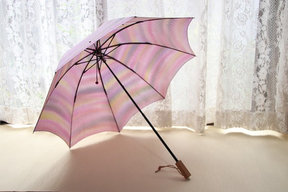 晴雨兼用折畳み日傘『隠れた華の想い』（着物にも洋服にも・一点物）