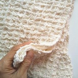 手織りタオル　ふわっふわなワッフル織りタオル～コットン　 1枚目の画像