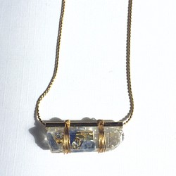【受注生産】natural stone bar necklace blue 1枚目の画像