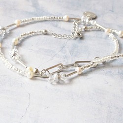 glass beads necklace(clear) 1枚目の画像