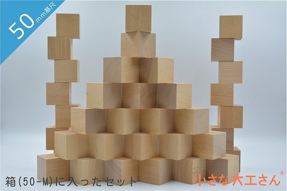 小さな大工さん　積み木　立方体が36個　50ｍｍ基尺 プレゼント　名入れ　木製　知育玩具　商品名[50-36A 1枚目の画像