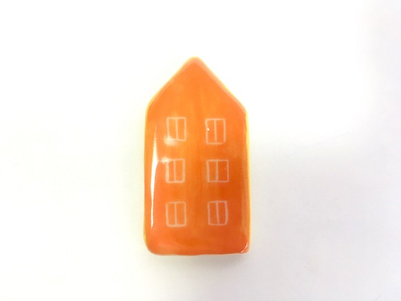 北欧の家の箸置き　小　オレンジ色　バラ売り 1枚目の画像