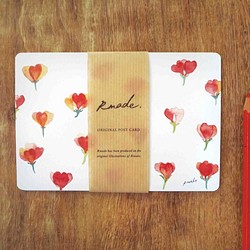 赤い小花のポストカード 1枚目の画像