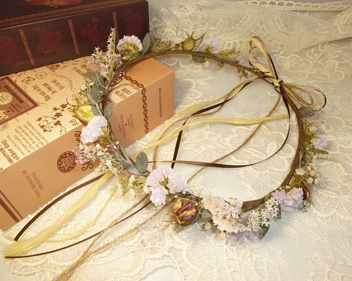 野花の華奢な花冠（スターチス）受注製作 ヘッドドレス（アクセサリー