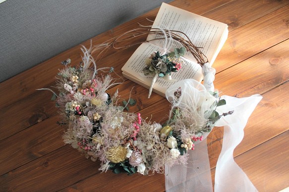 wreath bouquet スモークツリーのブーケ・ブートニア 1枚目の画像