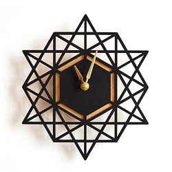Modern Geometry モダン・ジオメトリーの掛け時計（BLACK） 1枚目の画像