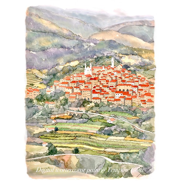 ポストカード ヨーロッパ風景画(組合せ自由4枚セットで1,000円)No.156  イタリア の追憶 1枚目の画像