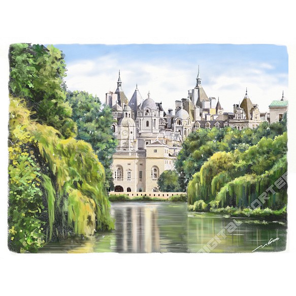 ポストカード ヨーロッパ風景画（組み合わせ自由4枚セット1.000円）No.191   ロンドン　セントジェームズパーク 1枚目の画像