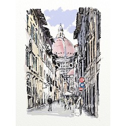 ポストカード　ヨーロッパの風景￥250（他の絵と4枚セット売り1.000円） No.９　フィレンツェ　花の大聖堂 1枚目の画像