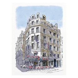 ポストカード ヨーロッパ風景画￥250（他の絵と4枚セット売り1.000円）No.77 パリ カルチェラタンの街角3 1枚目の画像