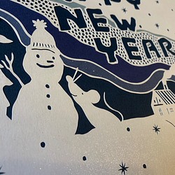 年賀状用切り絵　snowman 1枚目の画像