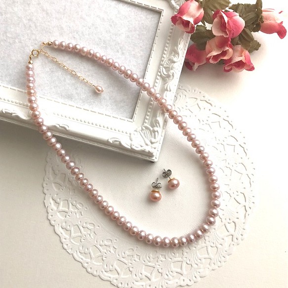 数量限定 福袋 真珠のネックレス〜ピンク 1枚目の画像