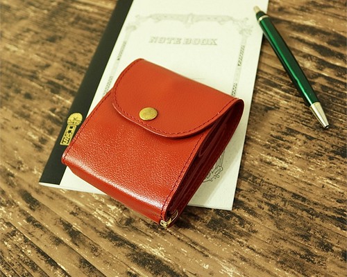 マネークリップ 小さい財布 【ベーシック Pat.mini レッド】革 レザー 日本製 メンズ レディース 財布