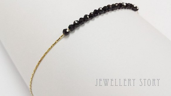 Natural Black Spinel Bracelet 1枚目の画像