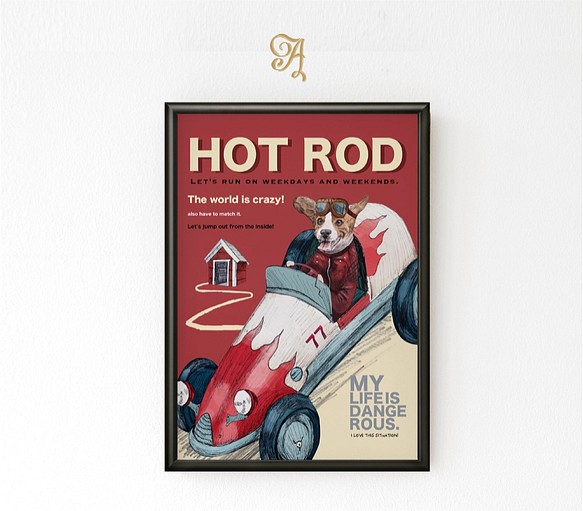 フレーム付きa3ポスター 絶妙なデザイン Hotrod 送料込み