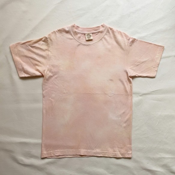 送料無料 "朝靄に包まれて" オーガニックコットン使用　泥染Tシャツ　絞り染め 1枚目の画像