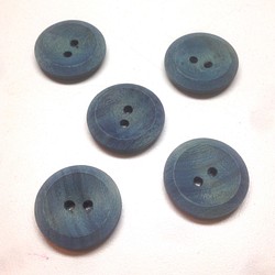 藍染-ウッドボタン25mm5個 1枚目の画像
