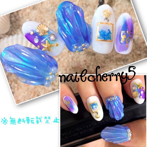 人魚の鱗 塗りかけ ネイル ネイルチップ ジェル 夏 サマー ニュアンス ネイルチップ ネイルシール Nail Chelly5 通販 Creema クリーマ ハンドメイド 手作り クラフト作品の販売サイト