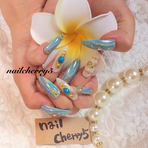 大人ギャル 爽やか ユニコーンネイル ネイルチップ ネイルシール Nail Chelly5 通販 Creema クリーマ ハンドメイド 手作り クラフト作品の販売サイト