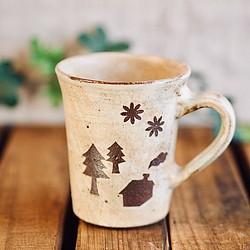 シルエットマグカップ＜木と家＞ 1枚目の画像
