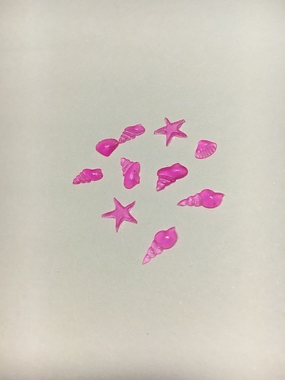 2.透明ピンク貝殻、1セット10個入り 1枚目の画像