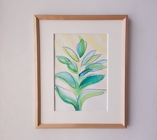 絵画 インテリア 水彩画 額絵 青と緑の世界 a plant www.disdukcapil