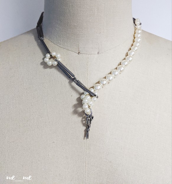 Chain&perl　necklace　3way?　ネックレス 1枚目の画像