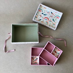 シリーズ： Chinois　インテリアボックス（ピンク）〈Lサイズ〉〈カルトナージュ〉【仕切り箱別売り】 1枚目の画像