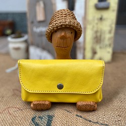 ジャバラの大きな長財布/本革の黄色財布/jaba-yellow 1枚目の画像