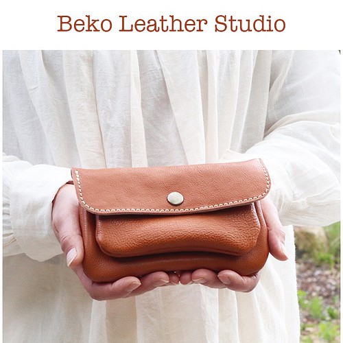 2層の革長財布 かわいいレザー財布 ブラウン Beko Leather Studio 2sou Camel 長財布 ベコレザースタジオ 通販 Creema クリーマ ハンドメイド 手作り クラフト作品の販売サイト