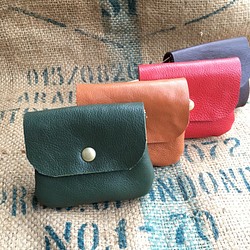 小さな革の財布/ミニ革の財布/グリーンの財布/mini-green 1枚目の画像