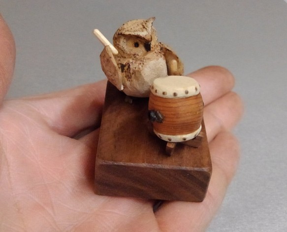 木製太鼓シマフクロウ 1枚目の画像