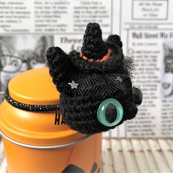 ハロウィン黒猫★あみぐるみヘアゴム☆受注製作品 1枚目の画像