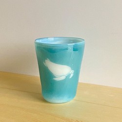 海cup ウミガメ　あさぎいろ　グラス　ビアグラス 1枚目の画像