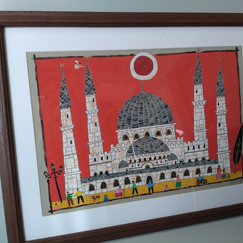 保証商品 奥村ユズル　水彩画原画　イスタンブールのモスク 絵画/タペストリ