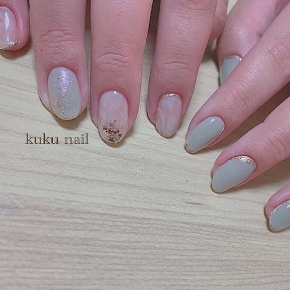 お上品ミントグリーンニュアンスネイルチップ ネイルチップ ネイルシール Kuku Nail 通販 Creema クリーマ ハンドメイド 手作り クラフト作品の販売サイト