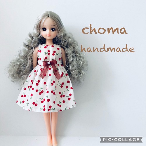 リカちゃん 服 ワンピース チェリー 白 人形 Choma 通販 Creema クリーマ ハンドメイド 手作り クラフト作品の販売サイト