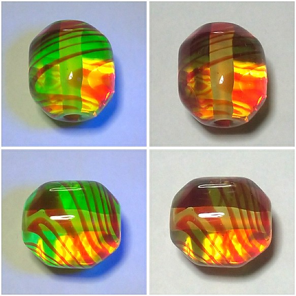 マーブル②ウラニウムドラゴン(ウランガラスとんぼ玉)ペンダント 1枚目の画像