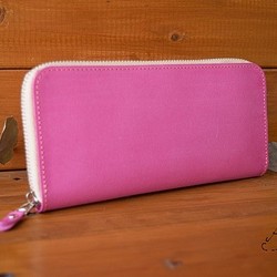 イタリアンレザーマイネ 長財布 （ピンク） 1枚目の画像