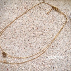 Double Chain 18Kcoating Opal&Pearl Necklace ネックレス・ペンダント emimyu 通販
