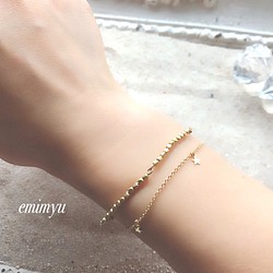 Double Chain Gold Star Bracelet 1枚目の画像