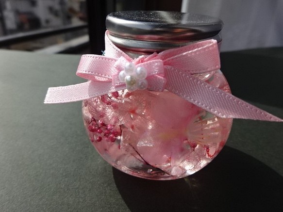 桜イメージ　ハーバリウム　ミニ丸系  香り付き 1枚目の画像