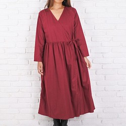 秋天的cache-coeur連衣裙&lt;酒紅色&gt; 第1張的照片