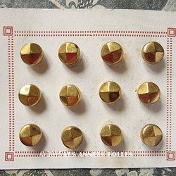 アンティーク ゴールドのカット入りボタン 12ピース[AM3088] C00008 1枚目の画像
