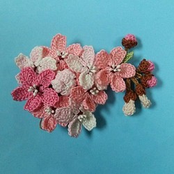 <受注制作>枝付き桜の花の2wayコサージュ 1枚目の画像