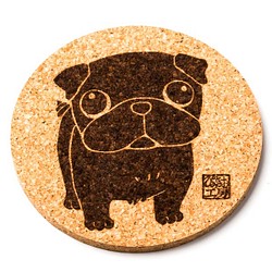 パグ 黒 犬 グッズ コースター 雑貨 プレゼント ギフト かわいい カワイイ おしゃれ イラスト 配膳用品 キッチンファブリック ぴのきお工房 きのしたあや 通販 Creema クリーマ ハンドメイド 手作り クラフト作品の販売サイト